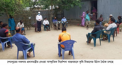 নকলায় প্রধানমন্ত্রীর নির্দেশনা বাস্তবায়নে কৃষি বিভাগের উঠান বৈঠক